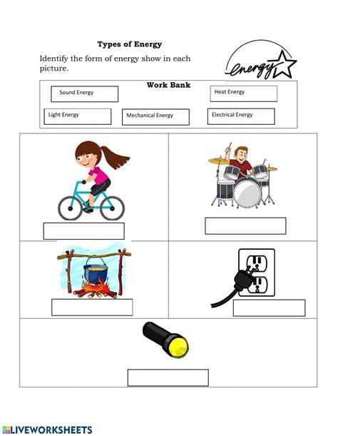 Types Of Energy Worksheet